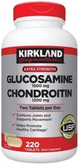 Kirkland Extra Strength Glucosamine 1500 mg Chondroitin 1200 mg 220 Tablets