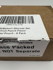 TRUEplus® Glucose Gel Fruit Punch Flavor Gel Pouch 1.1 Fl Oz (6 Packs) Exp 1/28