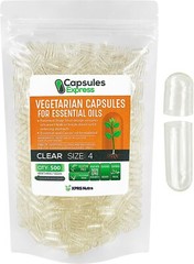 Capsules Express Size 4 Clear Veggie Capsules for Essential Oils Vegetable Caps