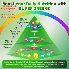 Super Greens Multivitamin Gummies, Superfood 60 Count (Pack of 2)