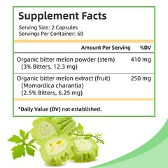 Bitter Melon 660mg – Blood Sugar Support, Weight Loss, Gluten Free, Non-GMO