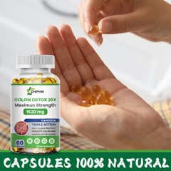 Colon Cleanse Super Flush All Organic Herbs Flush Pounds Lose Weight Detox Caps