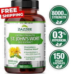 Extra Strength St. John’s Wort 20:1 Extract, 8000 mg Strength, 0.3% Hypericin