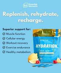Essential Elements Hydration Packets Blue Raspberry Pack Sugar Free Electro…