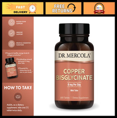 Copper Bisglycinate Mini Tablets – Supports Cellular Health & Wellness – 180 Cou