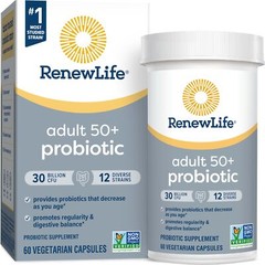 Renew Life Probiotic 50 Plus Capsules 30 Billion CFU 60 Count Digestive Health