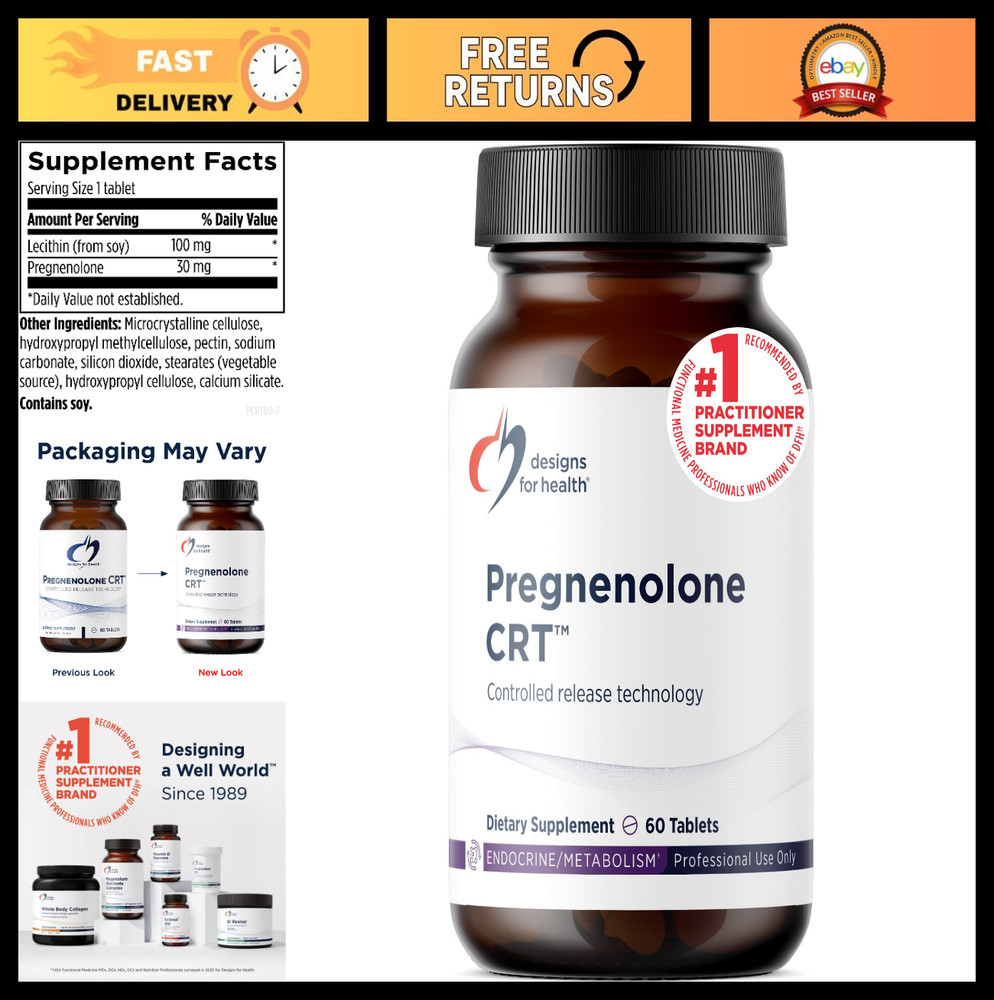 Pregnenolone 30mg Time Release – Hormone Precursor for Men & Women – Vegan, Non-