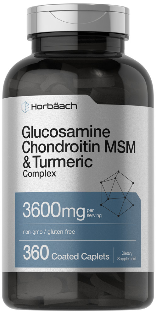 Glucosamine Chondroitin Turmeric MSM | 3600 mg | 360 Caplets | by Horbaach