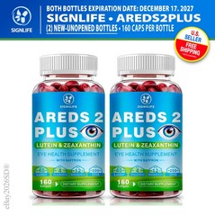 (2) Bottles • AREDS 2 Plus Eye Vitamins • w/Lutein, Zeaxanthin and Astaxanthin