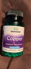 Swanson Copper Essential Trace Mineral, Organ & Tissue Health, 2 mg (300 Tabs)