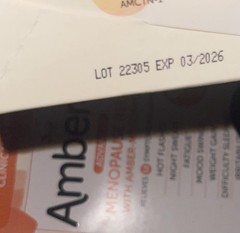 Amberen Menopause Relief Capsules, Multi-Symptom, 60-Pack, Exp 03/2026