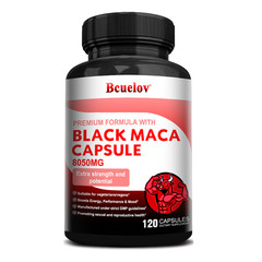 Black Maca 2800 mg 120 Caps Energizing Herb Rich in black pepper FREE SHIP