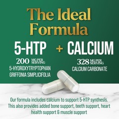 5-HTP 200mg Capsules, Serotonin Support for Sleep & Stress, 5-Hydroxytryptophan
