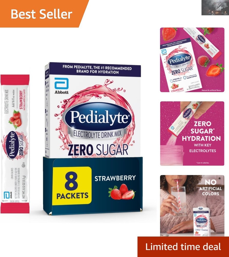 Recharge with Zero Sugar Electrolyte Drink Mix – Refreshing Strawberry, 8 Pack