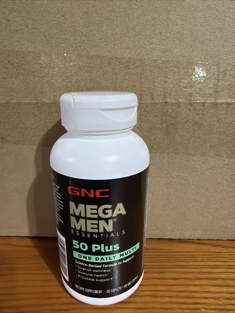 GNC Mega Men Essentials 50-Plus One Daily Multivitamin, 60 Tablets Exp 06/2027