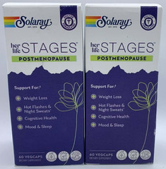 2PK Solaray Stages PostMenopause ~ 60 Vegcaps Each ~ EXP 9/26 ~ FAST SHIP