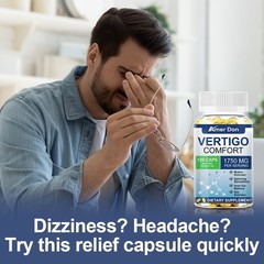 Vertigo Relief 120 Capsules – Dizziness Relief, Drowsy Motion Sickness Relief