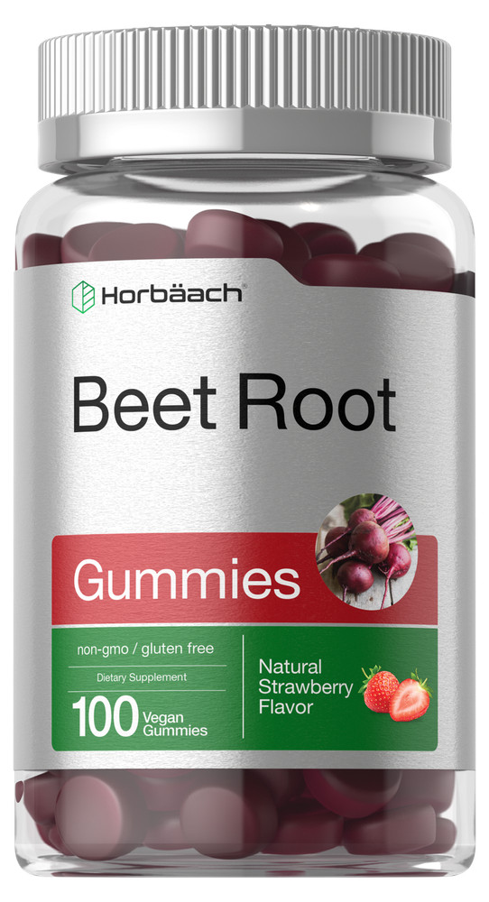 Beet Root Gummies | 6000mg | 100 Count | Vegan | Strawberry Flavor | by Horbaach