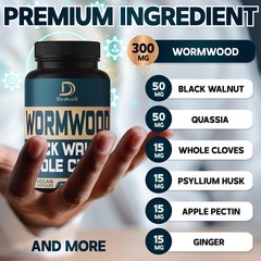 DEDICAD 12in1 Wormwood Black Walnut Clove Capsules – 90 Count (Pack of 1)