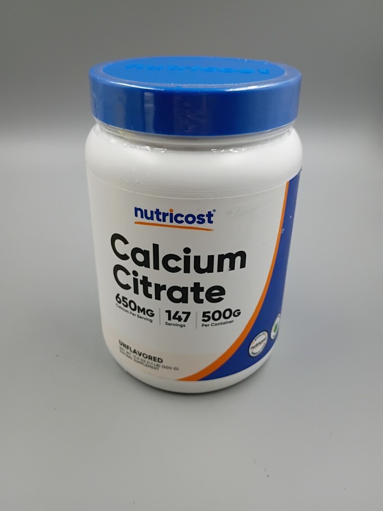 Nutricost Calcium Citrate Unflavored Powder 17.9 oz/500 Grams ~ Expires 01/2029