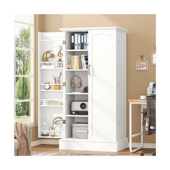 47” Pantry Cabinet, Kitchen Pantry Storage Cabinet with Doors and Adjustab