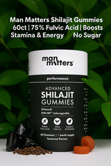 Man Matters Shilajit Gummies 60ct | 75% Fulvic Acid | Boosts Stamina & Energy |