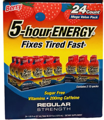 5-hour Energy 24-Count Mega Value Pack, Berry Flavor,Regular Strength, Exp: 5/26