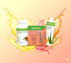 Herbalife Lemon Tea 3.6 oz +Mango Aloe Pint+30 Tropical Force Liftoff Sticks