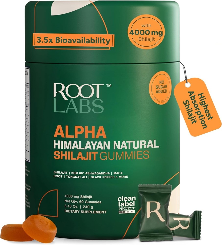 ROOT LABS Shilajit Gummies 4000 mg Sugar Free High Absorption Supplement