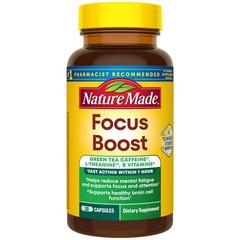 Nature Made Focus Boost Capsules, Green Tea Caffeine + L 30 Count (Pack of 1)