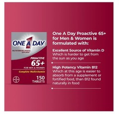 One a Day Proactive 65+, Mens & Womens Multivitamin, Supplement with Vitamin A,