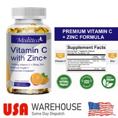 1000mg Vitamin C with Zinc 120 Softgels Antioxidant Health Immune System