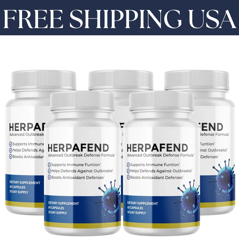 (5 Pack) Herpafend innovative Outbreak Defense Formula – 60 Capsules USA