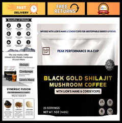 Himalayan Shilajit Mushroom Coffee – Organic Arabica & Coconut Milk Blend, Energ
