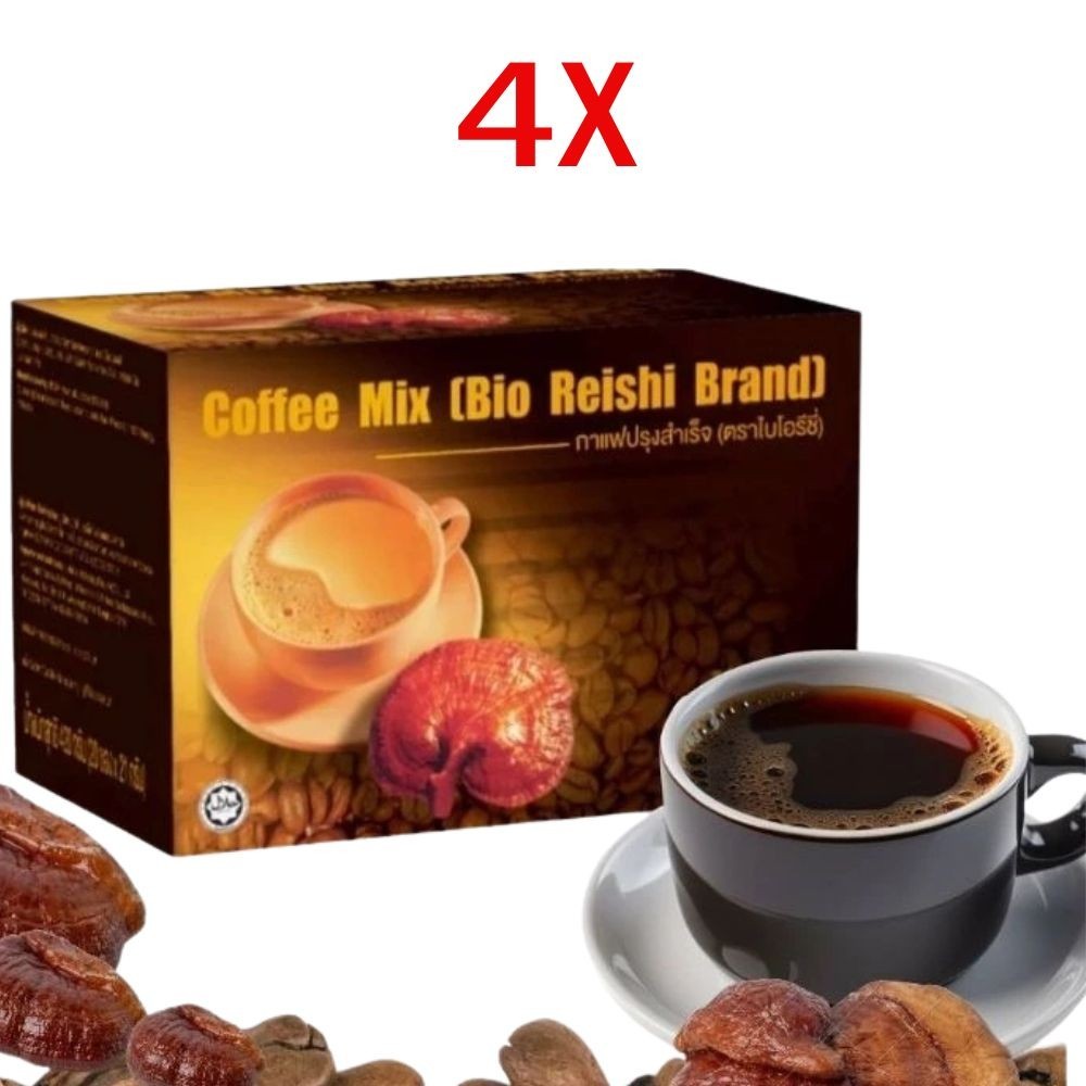 4X Unicity Bio Reishi Instant Coffee Mix 3-in-1 Low Fat Halal Lifestyle Coffee