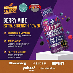 (48 Pack) Vitamin Energy® Focus+ Berry Energy Shots, Clinically Proven