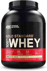 Optimum Nutrition Gold Standard 100% Whey Protein Powder Vanilla Ice Cream 5 Lb