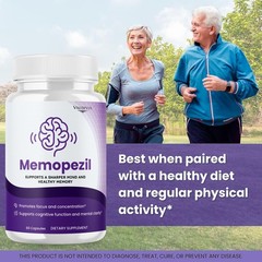 Memopezil Brain Memory Support Supplement Capsules Nootropic 1 Pack 60Ct