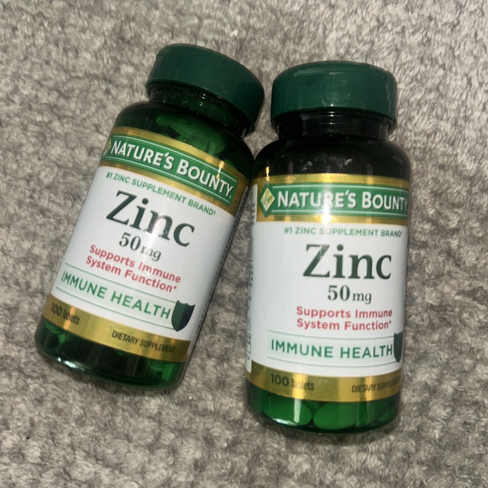2 ~ Zinc Supports Immune System Function Dietary Supplement 50 mg Caplets 100 Ct