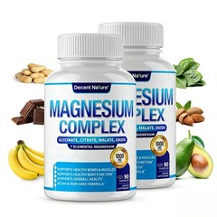 2-bottle Magnesium Complex 1000mg Made with 7 Elemental Magnesium 90 Capsules
