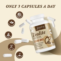 Detox Capsules with Zeolite, Activated Charcoal & Bentonite Clay – 90 Count