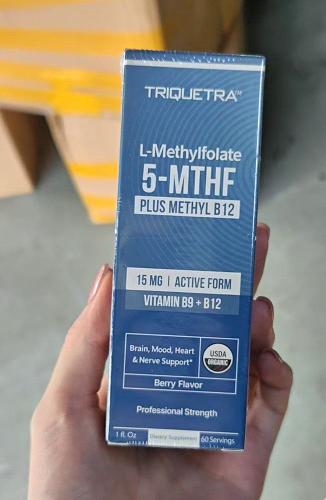 Triquetra L-Methylfolate 5-MTHF + Methyl B12 Drops 15mg Berry 1 fl oz