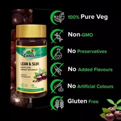 Zandu Lean & Slim (60 Capsules) Weight Loss , Fast Fat Loss, Metabolism Booster
