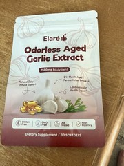 Elaré Odorless Aged Garlic Extract 7500mg Softgels 30ct