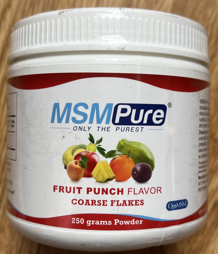 MSMPure Fruit Punch Coarse Flakes 8.8oz 250gm Powder Optimize Health Nutrition