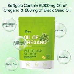 2 PACKS-VivoNu Oil of Oregano Capsules | 6Kmg Oil of Oregano with Black Seed Oil