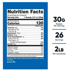 Nutricost Whey Isolate Unflavored 2lb Non-GMO Gluten Free