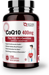 Coq10-400Mg with PQQ, Omega-3S & L-Carnitine, High Absorption Coenzyme-Q10 wi…
