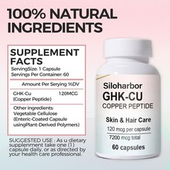 GHKCu Copper Peptide Supplement, 120mcg HighPurity Supplement for Skin & Hair…