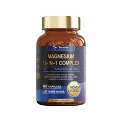 1-3x Magnesium 12 in 1 Complex 700mg-Glycinate Citrate Malate Taurate 120 Caps